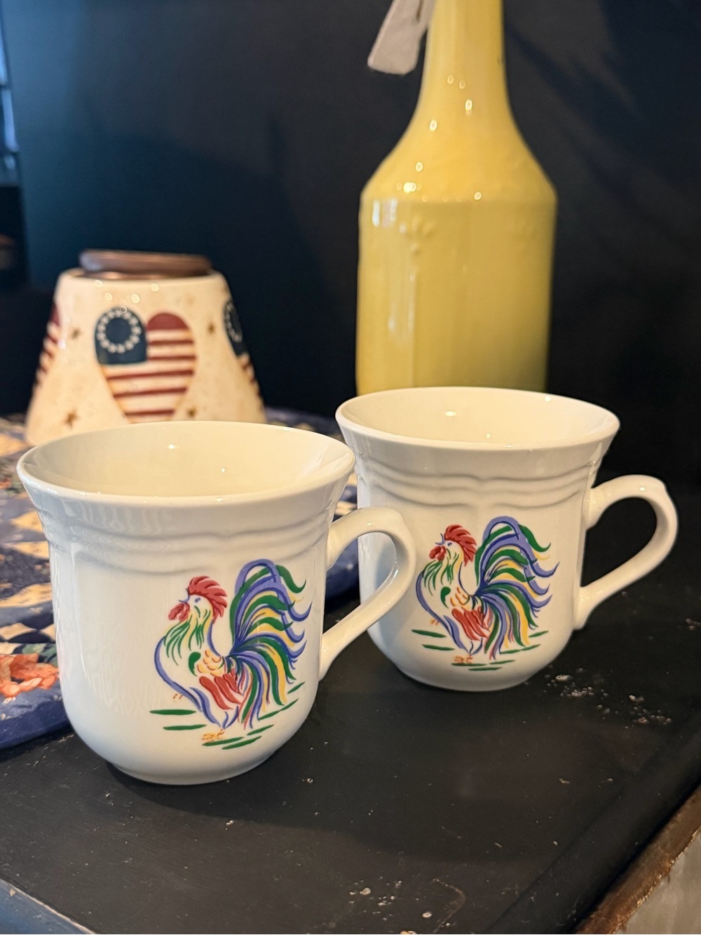 Vintage Century Stoneware China Rooster Mug